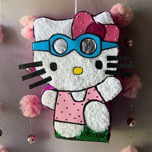Hello Kitty Piñata with Pink and Blue Accents